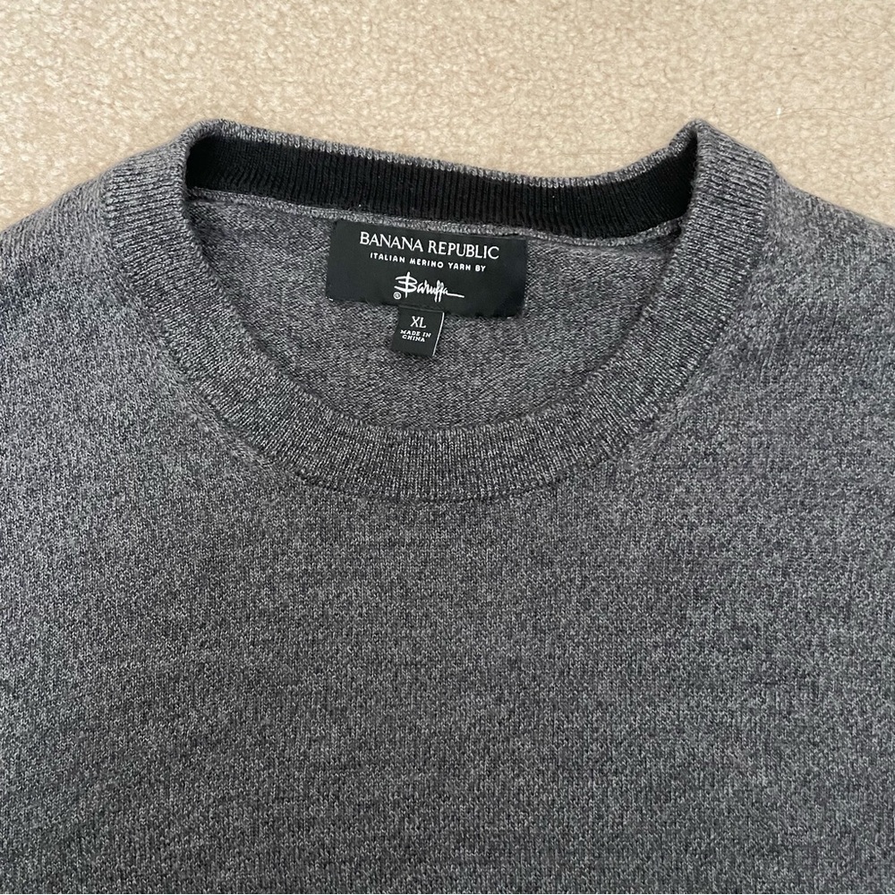 Excellent Condition - Banana Republic - Men’s Italian Marino Wool Sweater - XL
